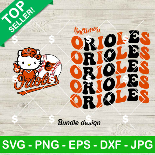 Hello Kitty Baltimore Orioles MLB Bundle SVG