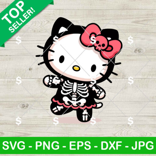 Hello Kitty Skeleton Outfit Svg