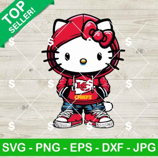 Hello Kitty Hoodie KC Chiefs NFL SVG