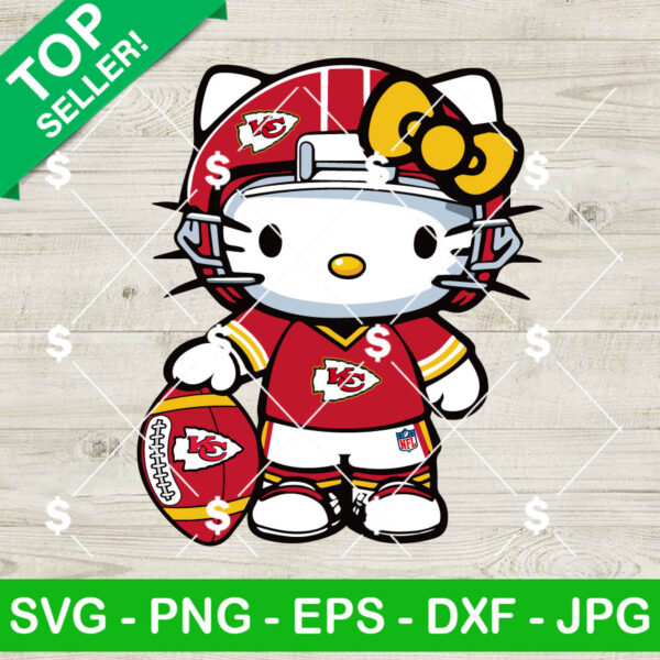 Hello Kitty Kansas City Chiefs Football SVG, Hello Kitty NFL SVG, Hello Kitty Chiefs Helmet SVG
