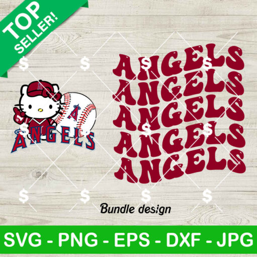 Hello Kitty Los Angeles Angels MLB SVG Bundle