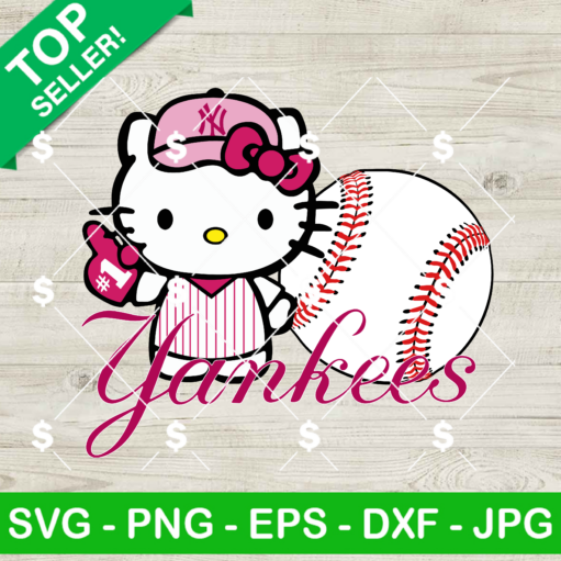 Hello Kitty Pink NY Yankees SVG