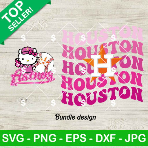 Hello Kitty Pink Houston Astros Bundle SVG