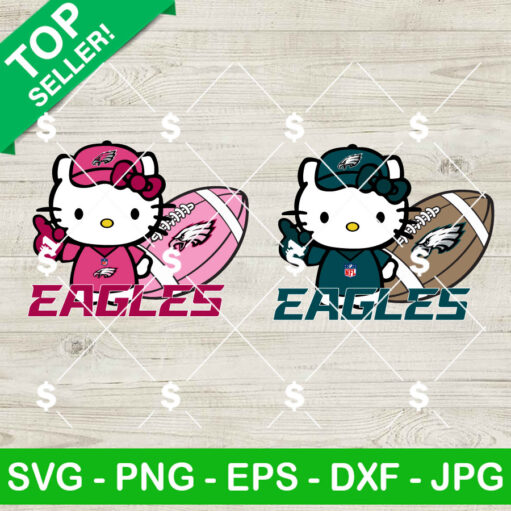 Hello Kitty Pink Philadelphia Eagles Nfl Svg