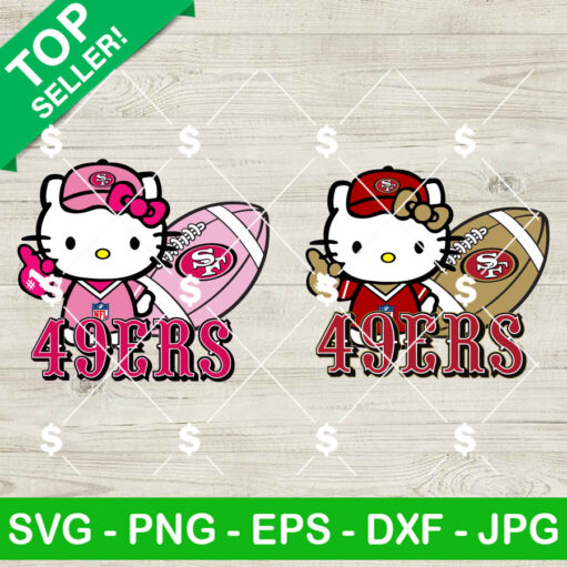 Hello Kitty Pink San Francisco 49ers NFL SVG