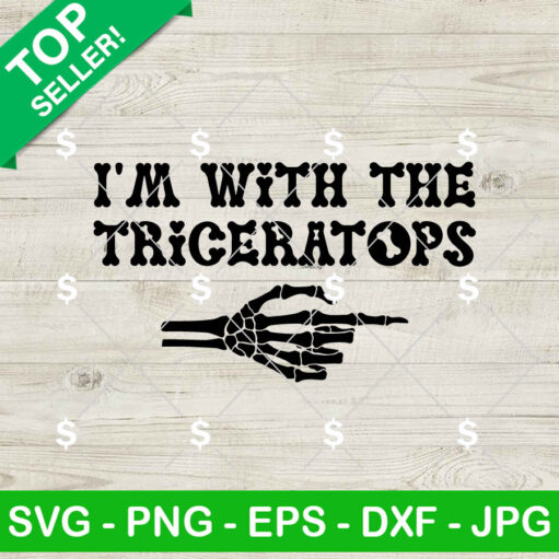 I'm With The Triceratops SVG