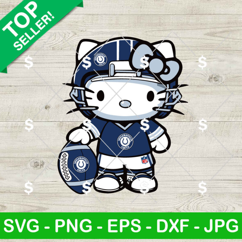 Indianapolis Colts Hello Kitty Football SVG, Hello Kitty NFL Football Player SVG, Kitty Sport Team SVG