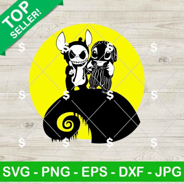 Jack Skellington And Stitch Nightmare SVG, Nightmare Before Christmas SVG, Baby Jack And Stitch SVG