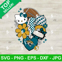 Jacksonville Jaguars Hello Kitty Football Team SVG, Hello Kitty NFL SVG, Kitty Football Lightning Bolt SVG