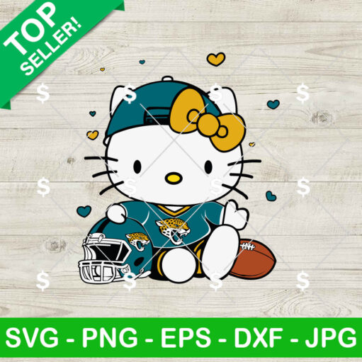 Jacksonville Jaguars Cute Hello Kitty Football SVG