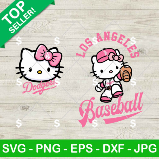 Hello Kitty Los Angeles Baseball SVG Bundle