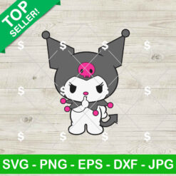 Kuromi Middle Finger SVG, Kuromi Kitty Friend SVG, Funny Kuromi SVG