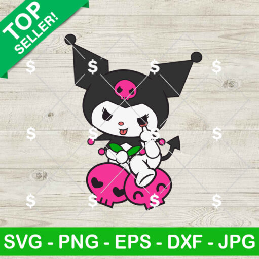 Kuromi Skeleton Middle Finger Svg