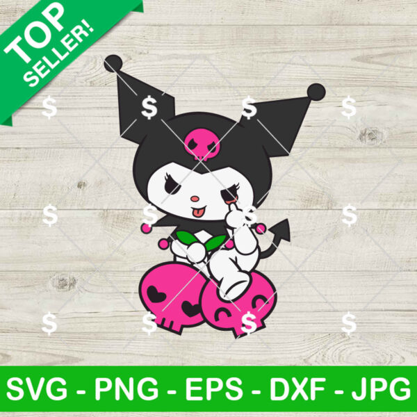 Kuromi Skeleton Middle Finger SVG, Kuromi Hello Kitty SVG, Funny Kuromi SVG