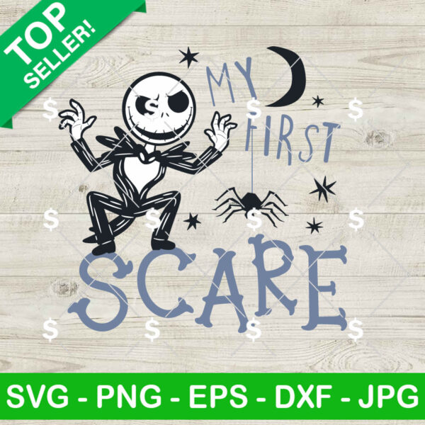 Little Jack Skellington My First Scare SVG, Jack Skellington Halloween SVG, Cute First Halloween SVG