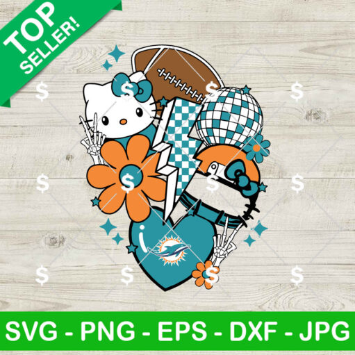 Miami Dolphins Hello Kitty NFL SVG