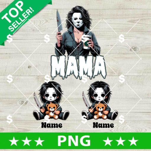 Michael Myers Mama Custom Kids Names PNG