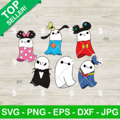 Disney Friends Ghost Halloween SVG Bundle, Halloween Ghost SVG, Cute Horror Ghost SVG