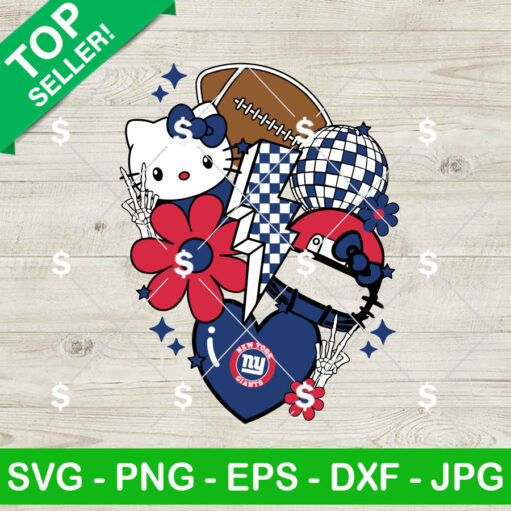 New York Giants Kitty Football SVG