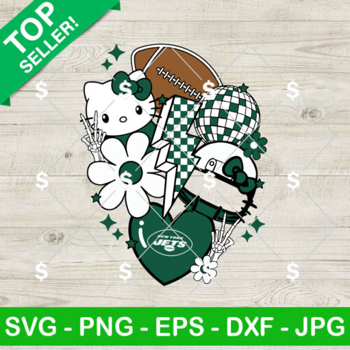 New York Jets Kitty Cat Football SVG