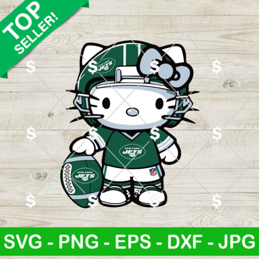 New York Jets Hello Kitty Football Player SVG