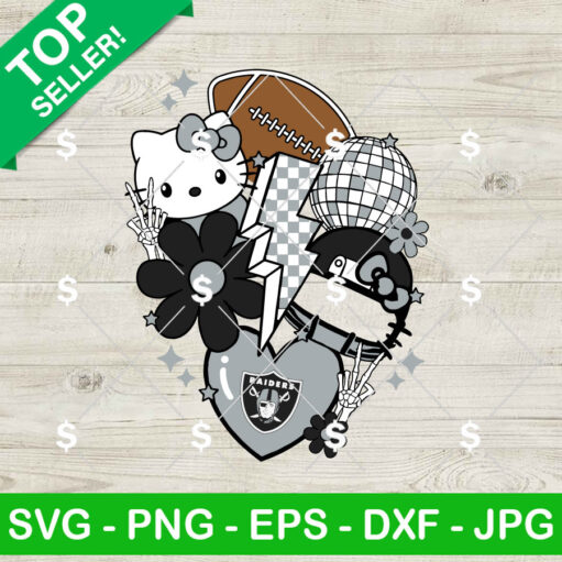 Hello Kitty Las Vegas Raiders Football SVG