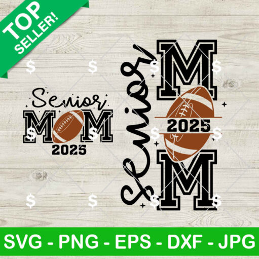 Senior Football Mom 2025 SVG Bundle