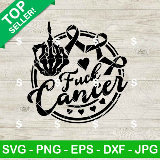 Skeleton Fuck Cancer SVG