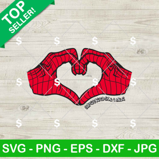 Spiderman Heart Hand Svg