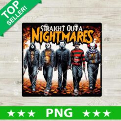 Straight Outta Nightmares Jason Voorhees PNG, Nightmare Before Christmas PNG, Halloween Straight Outta PNG