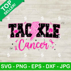 Tackle Breast Cancer SVG, Breast Cancer Football SVG, Pink Football Player SVG