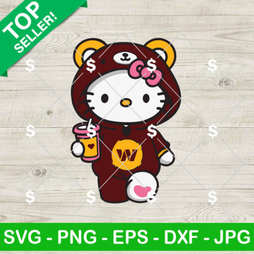 Washington Commanders Kitty Football SVG