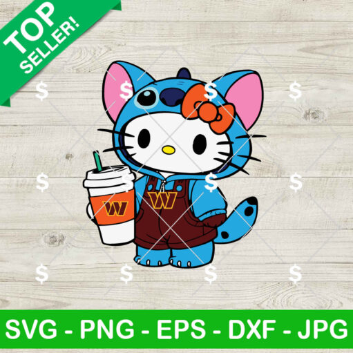 Washington Commanders Kitty Stitch Football Svg