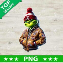 Grinch Alabama Crimson Tide Jacket PNG, Grinch Alabama Crimson Tide Football PNG, Grinch Football NFL Sublimation PNG