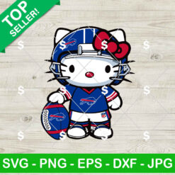 Buffalo Bills Kitty Football Player SVG, Hello Kitty Football NFL SVG, Buffalo Bills Kitty Cat NFL SVG