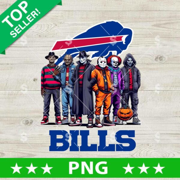 Horror Friends Buffalo Bills Football PNG, Horror NFL Halloween PNG, Buffalo Bills Horror Football PNG