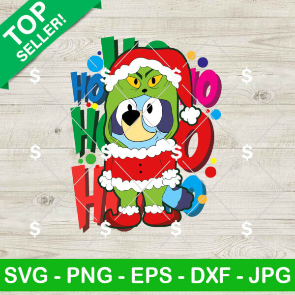 Bluey Christmas Ho Ho Ho SVG, Christmas Bluey SVG, Santa SVG
