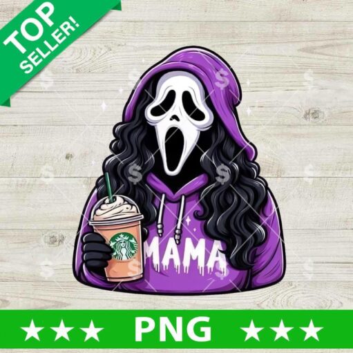 Ghostface Mama Scream Horror Drink Coffee PNG