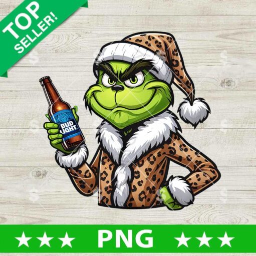 Grinch Drink Bud Light Beer PNG