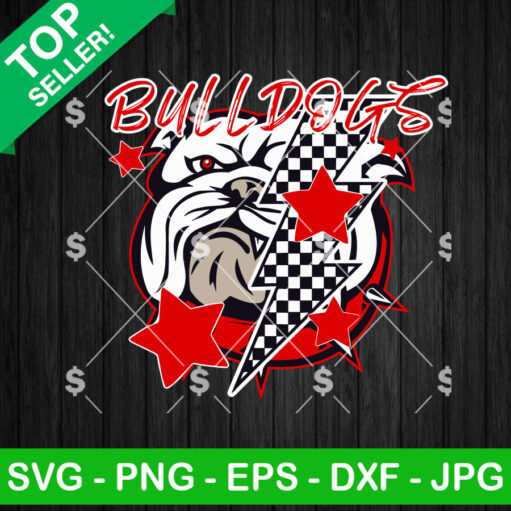 Georgia Bulldogs Football Mascot Lightning Bolt Svg