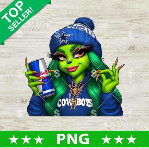 Woman Grinch Dallas Cowboys Drink Red bull PNG