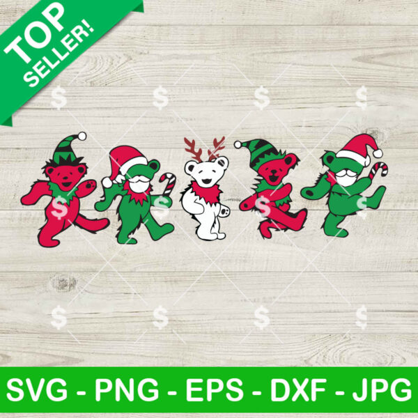 Geateful Dead Christmas Santa Claus SVG, Geateful Dead Christmas SVG, Christmas bear SVG