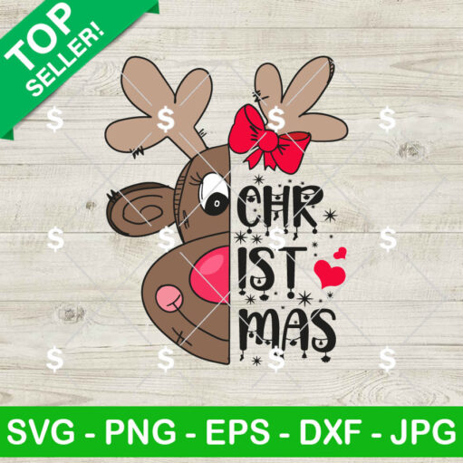 Reindeer Face Christmas SVG