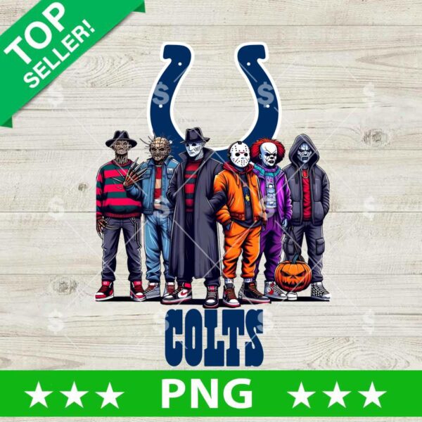 Horror Friends Indianapolis Colts Football PNG, Horror NFL Halloween PNG, Indianapolis Colts Horror Football PNG