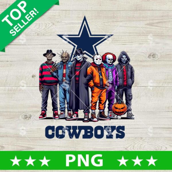 Horror Friends Dallas Cowboys Football PNG, Horror NFL Halloween PNG, Dallas Cowboys Horror Football PNG