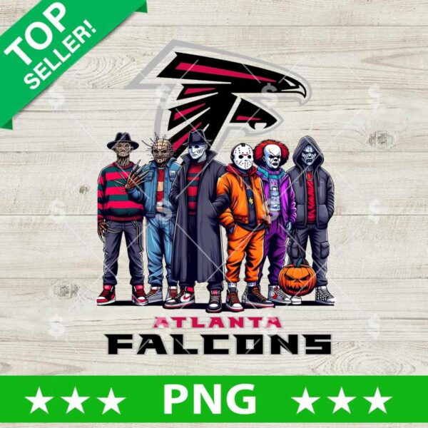 Horror Friends Atlanta Falcons Football PNG, Horror NFL Halloween PNG, Horror Football PNG