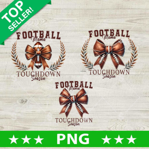 Football Touchdown Season Coquette Bow PNG