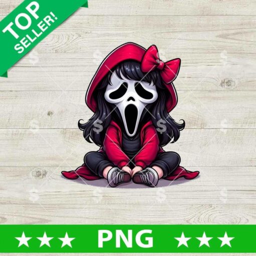 Ghostface Scream Girl with Bow PNG