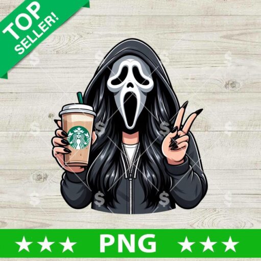 Ghostface Mama With Lattle Cup Png