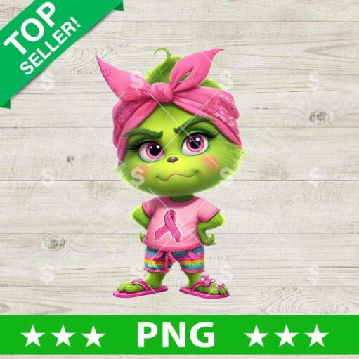 Baby Grinch Breast Cancer PNG